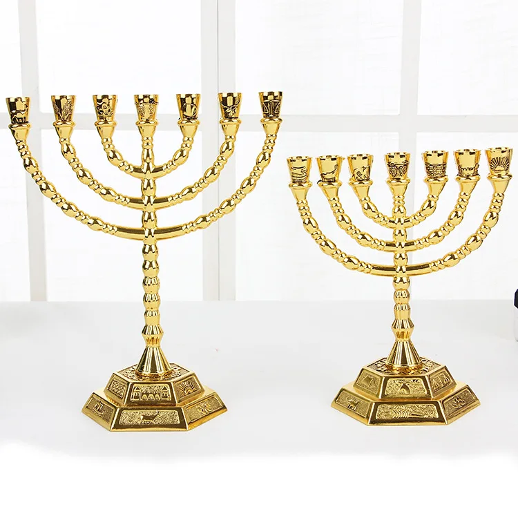 Hanukkah Menorah еврейская Иудея Израиль Винтаж латунь Chanukah дисплеи