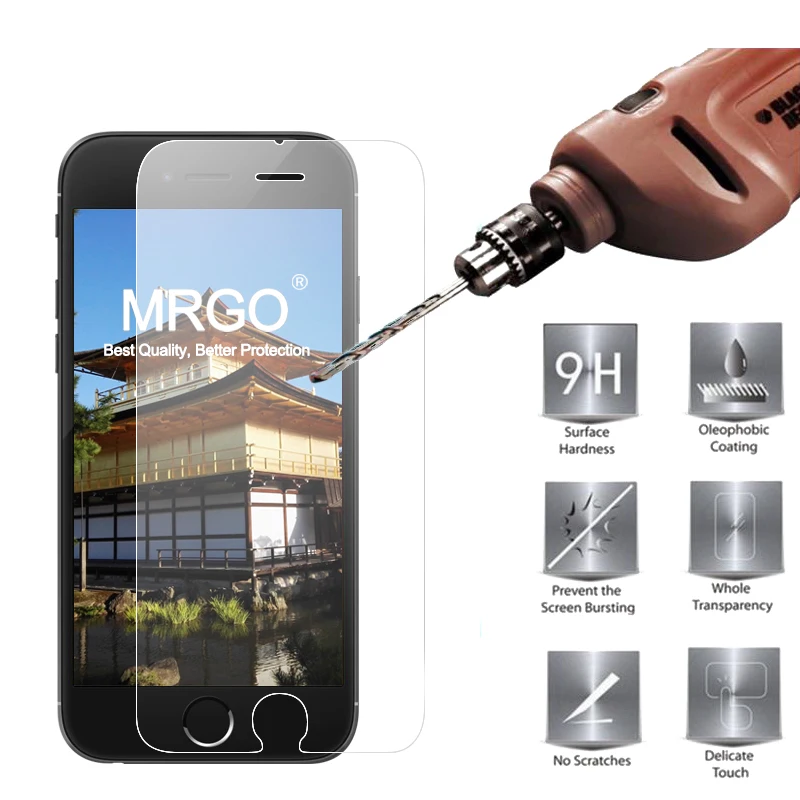 

MRGO Tempered Glass for iPhone 6 s Plus Phone Screen Protector 9H 2.5D Protective Film For iPhone 6 6s Plus Tempered Glass