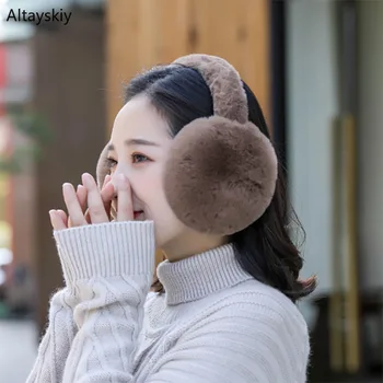 

Earmuffs Women Plus Velvet Warm All-match Soft Plush Winter Solid Folding Womens Ear Korean Style Lovely Trendy Earmuff Daily