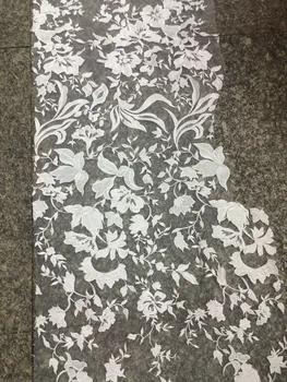 

3D flower embroidery textile lace fabric (5yards/lot) african french lace fabric high quality LJY-51606