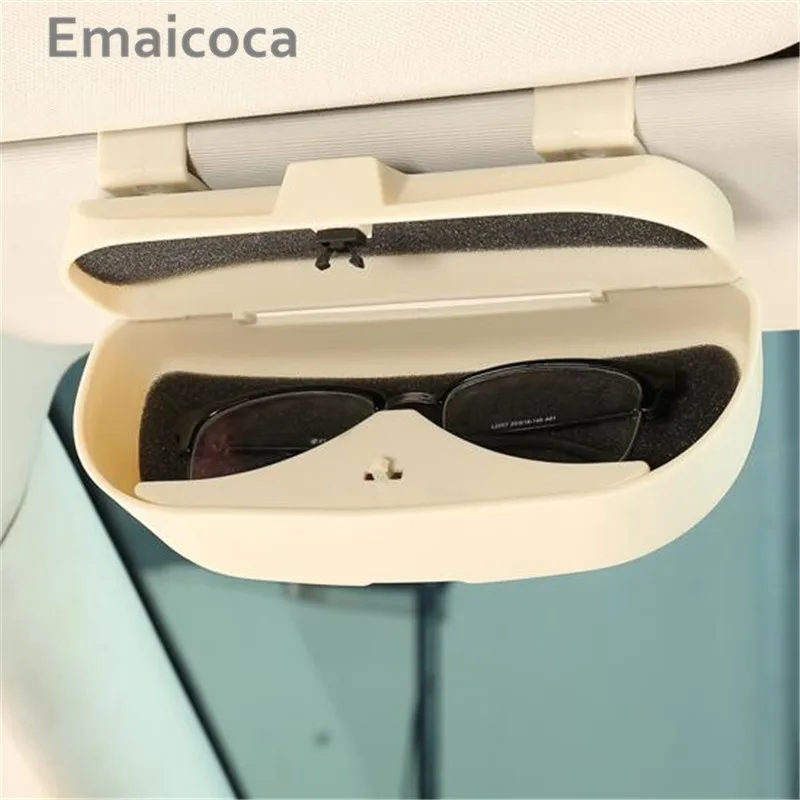 

Car Sunglasses Holder Clip Portable Fastener Eyeglasses Glasses Cases Storage Box Card Pocket Sun Visor Sunglasses Car-styling