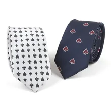 Мужской галстук-бабочка с узором в виде карты для покера, галстук-бабочка, галстук-бабочка для жениха, узкий галстук для свадебной вечеринки