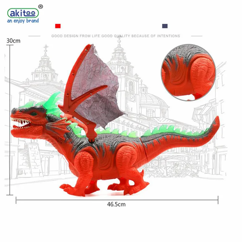 Akitoo 1071 игрушка динозавра Детская электрическая модель животных дистанционное управление Tyrannosaur негабаритная игрушка мальчик ходящая игрушка