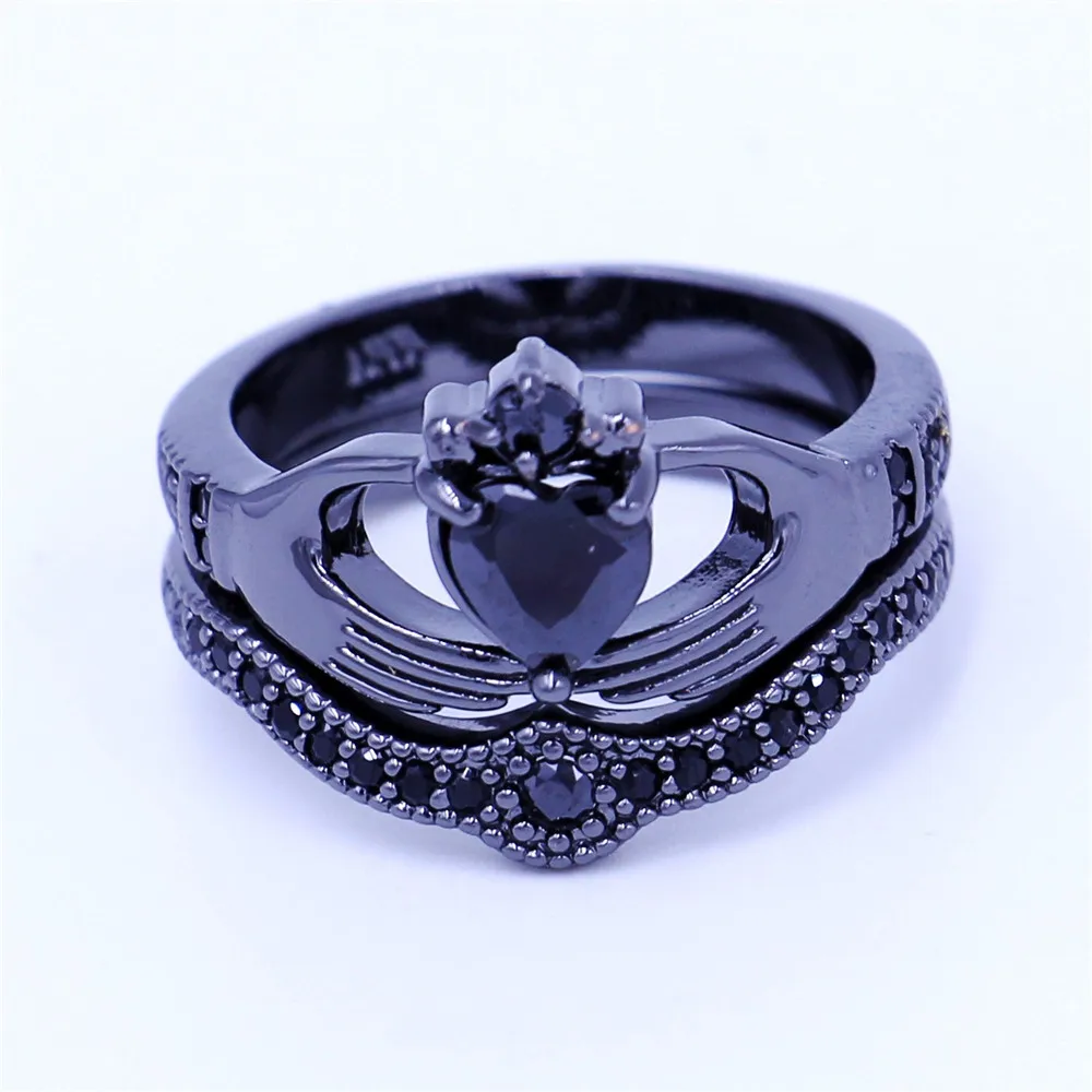 Женское Обручальное кольцо 4 вида цветов claddagh обручальное с цирконием 5А черного