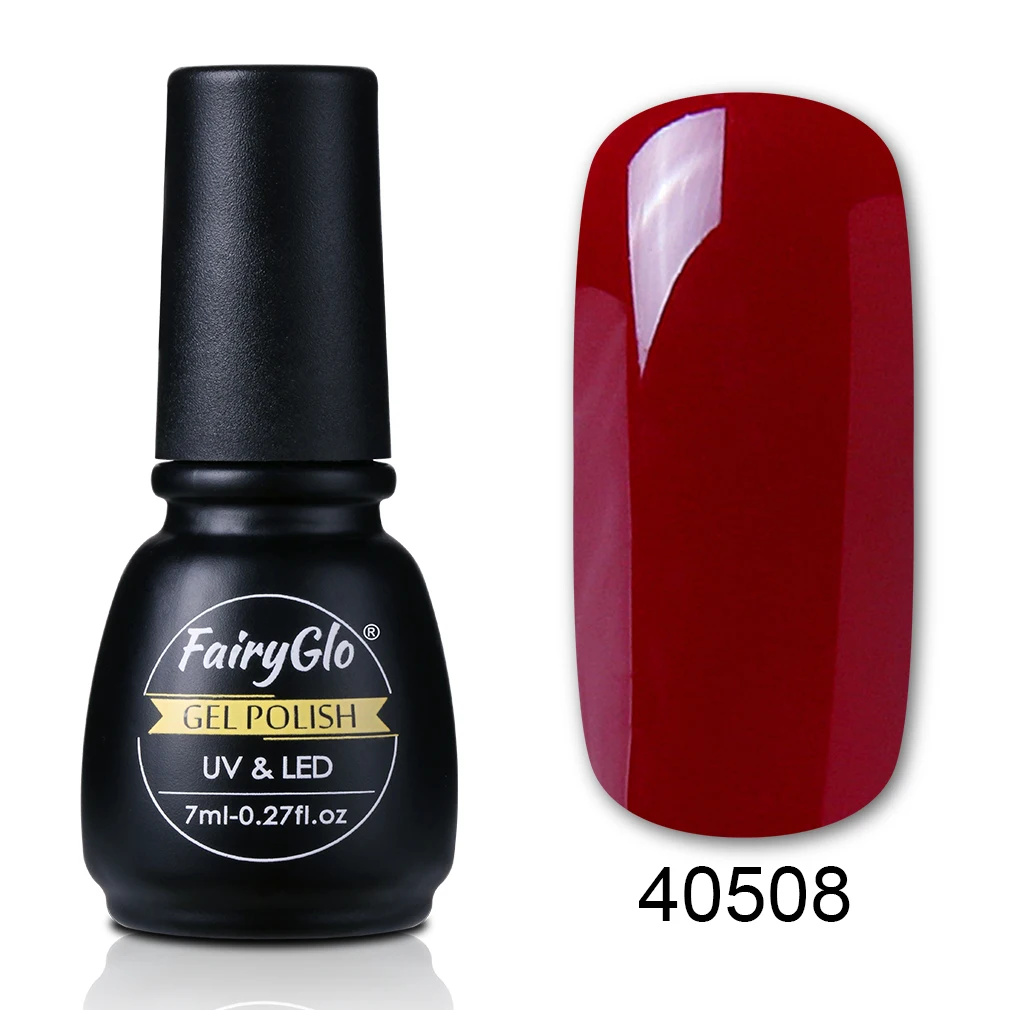 FairyGlo 7 мл замачиваемый УФ гель лак для ногтей Гель-лак чистый цвет Лаковая краска для лака гель Гибридный лак штамповка Полупостоянный - Цвет: 40508