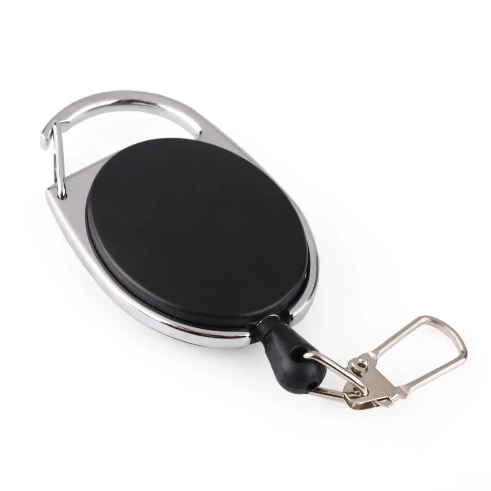 200 X High quality Retractable Pull Key Ring Chain Reel ID Lanyard Name