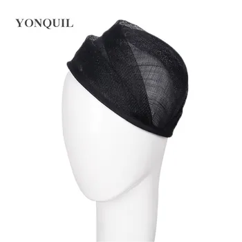 

New 6PCS/LOT 20CM SINAMAY black Fascinator Base Women Beret shape Hat Party Fascinator Material Millinery Hat Base accessories