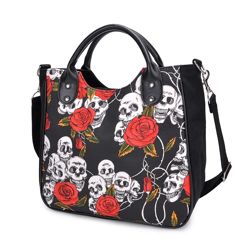 

Autumn and winter new wholesale women's bag fashion personality lady bag European and American trend skeleton printed canvas bag