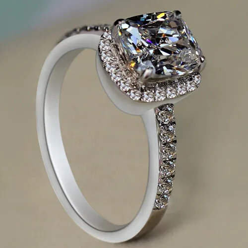 925 Sterling Silver Rings Real Pure Wedding Gifts Women 925 Sterling Silver Rings Real Pure Wedding Gifts Women Diamond Engagement Jewelry