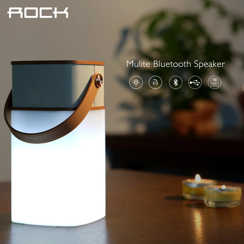 Sales Price ROCK Original Mulite Bluetooth Speaker Super Bass Music Subwoofer Speakers With LED Light TF Card Brand louspeaker box