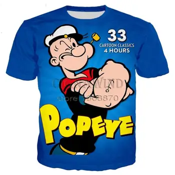 

New classical popeye series t shirt men women 3D printed novelty fashion tshirt hip hop streetwear casual summer tops