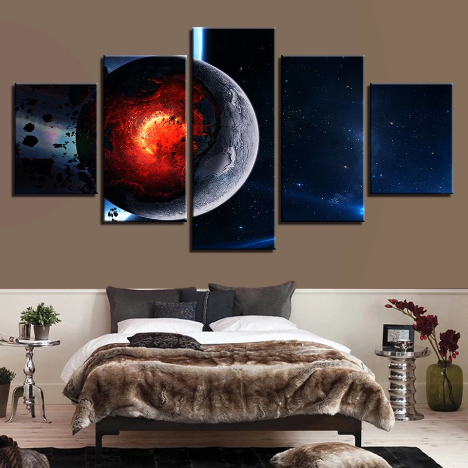 5 Pieces Cosmos Space Galaxy Wall Art Pictures Home Decor