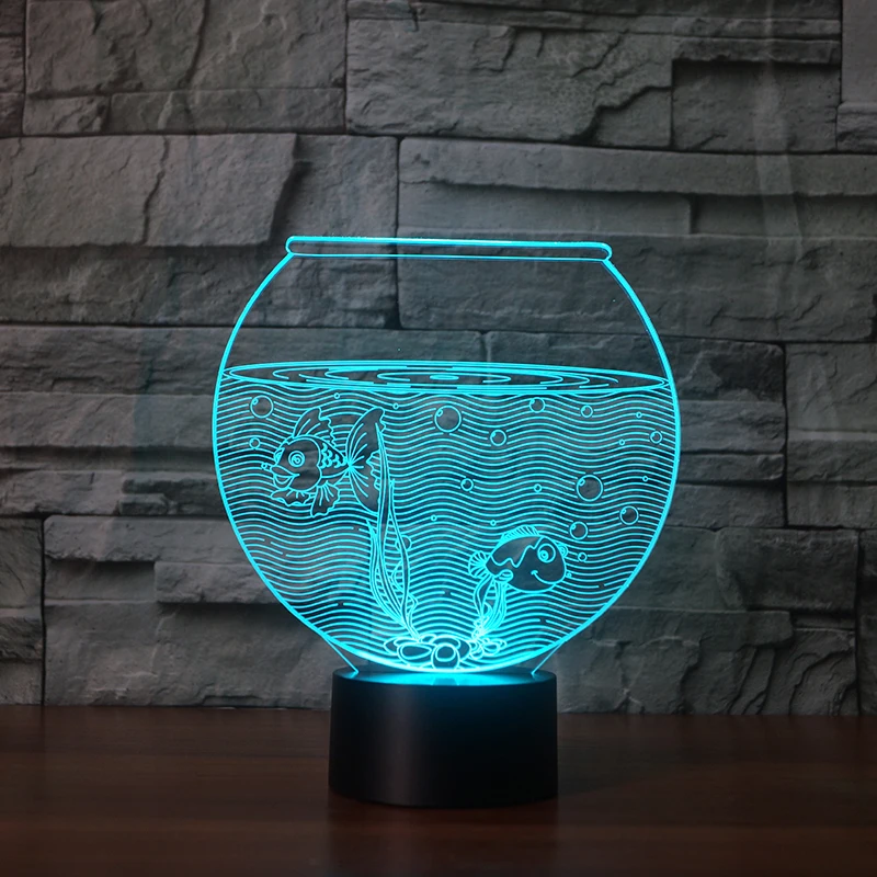 

7 Color Fish Tank Lamp 3d Visual Led Night Lights For Kids Touch Usb Table Lampara Lampe Baby Sleeping Nightlight Usb Led Lamp