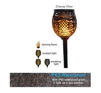 

4pcs/lot Solar 96 LEDs Lawn Dancing flameTorch Lights 3 working mode led bulb strips lamps for landscape camps decor street hom