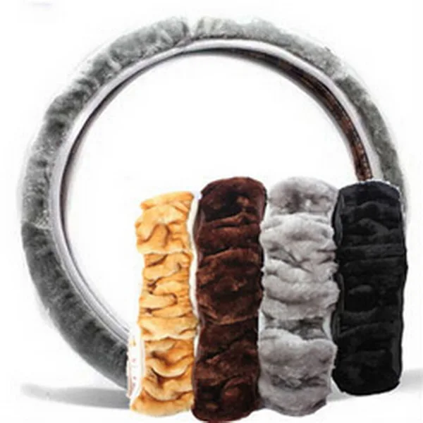 Premium Soft Short Plush Winter Car Steering Wheel Cover Vehicle Grips Skin