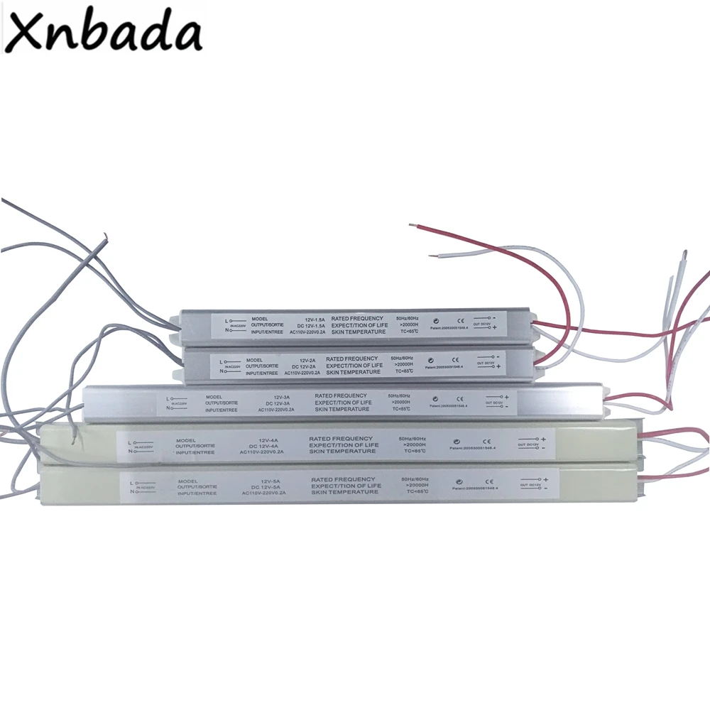 DC12V 1.5A 2A 3A 4A 5A светодиодный драйвер ультра тонкий импульсный источник питания Светильник ing трансформатор для тонкой рекламы светодиодный светильник