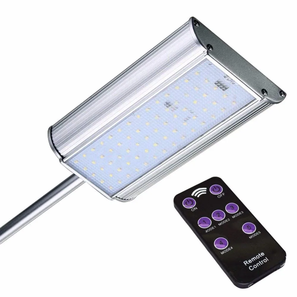 

70 Led Street Light Solar Power Lamp With Remote Controller 5 Modes Motion Sensor Aluminum Alloy Waterproof For Garden Lighting