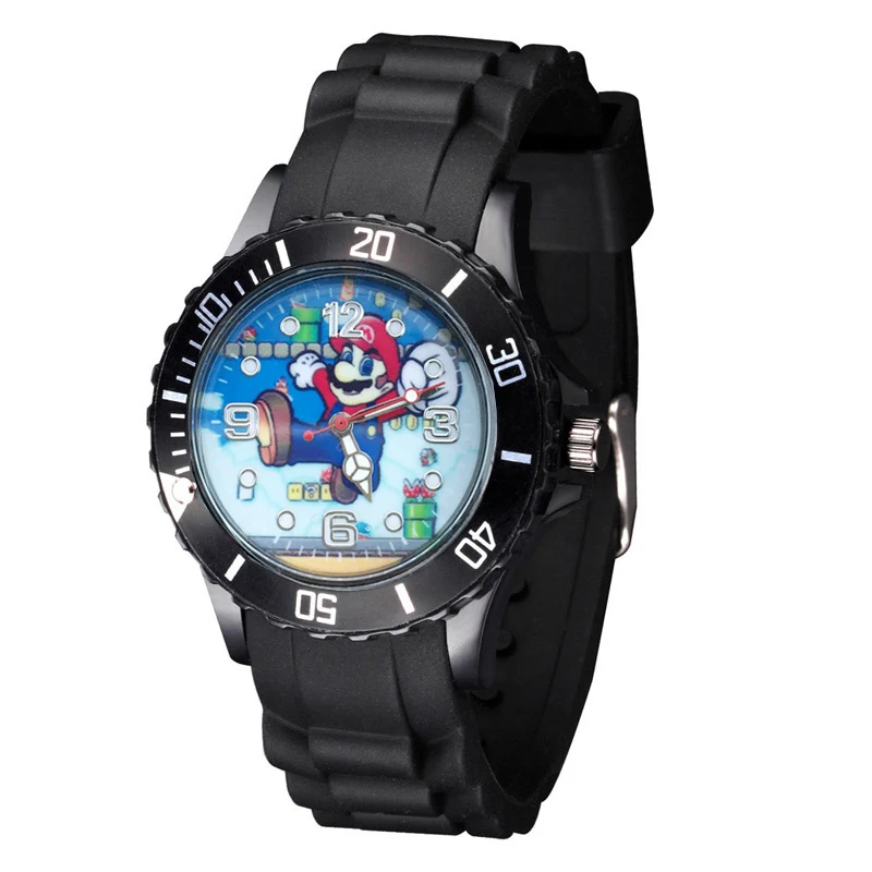 Модные женские часы с героями мультфильмов Марио; Детские кварцевые наручные часы с силиконовым ремешком для мальчиков и девочек; JE18