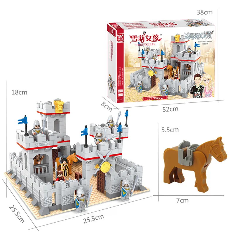Knights Castle Building Block Sets 686pcs Enlighten Child Educational Construction Bricks Toys Kids legoeings