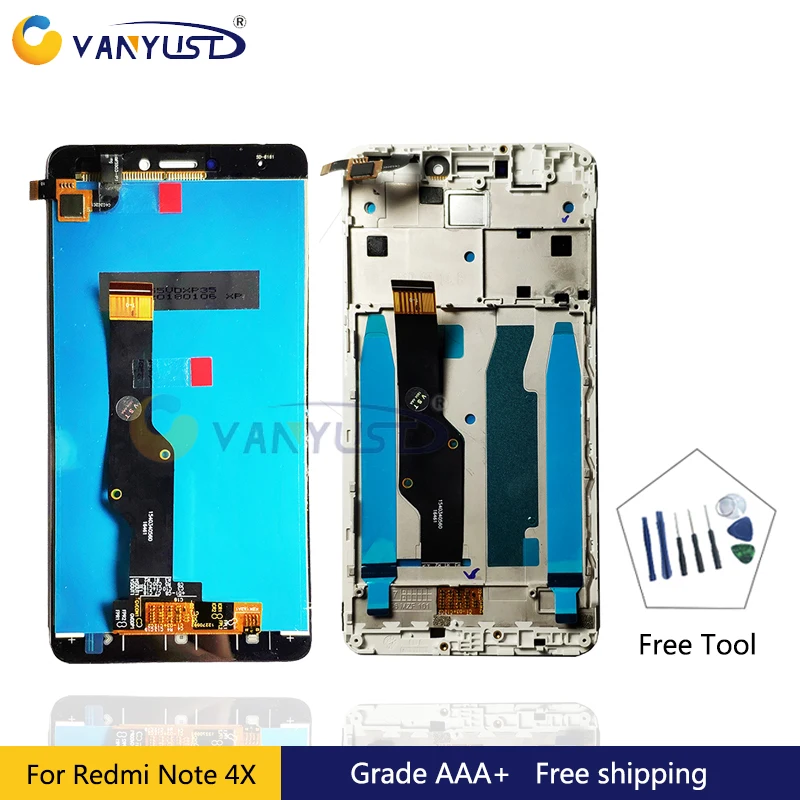 

Grade AAA LCD Display Touch Screen Digitizer Assembly for Xiaomi Redmi Note 4X Global Version Snapdragon 625 lcd Replacement