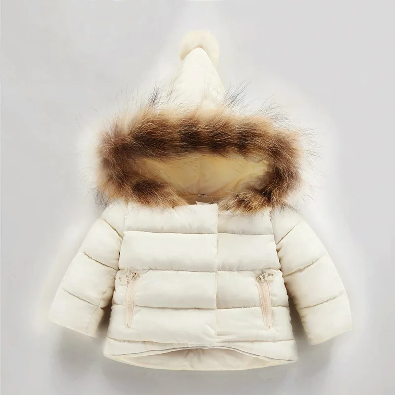 Dulce Amor/Детский пуховик; коллекция года; зимние теплые пальто для мальчиков и девочек; одежда с воротником из натурального меха; парки с капюшоном для русской зимы - Цвет: Белый