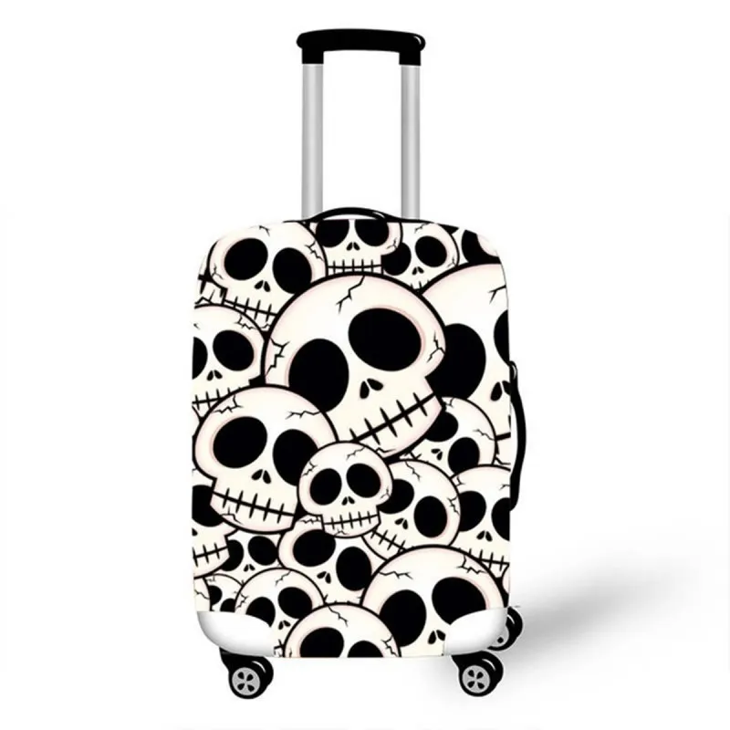 Skull Suitcase Cover Protector For 18-32 Inch Trolley Case Elastic Thick Travel Dust Cover Baggage Luggage Protective Cover - Цвет: V07