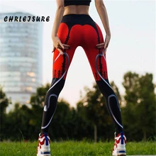 CHRLEISURE пуш-ап Леггинсы для женщин фитнес полиэфир цифровая печать Джеггинсы сшивание эластичность Модные женские леггинсы