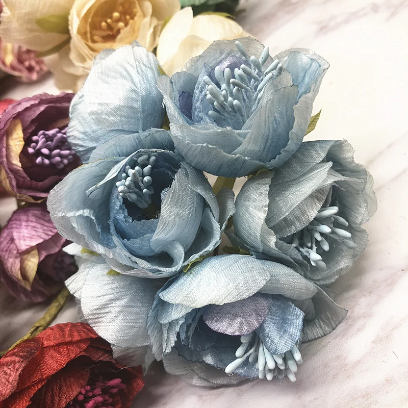 YOOROMER 6 pieces 5cm Peony flower head silk Artificial Flowers For Wedding Decoration DIY Decorative Wreath Fake Flowers YOOROMER 6 pieces 5cm Peony flower head silk Artificial Flowers For Wedding Decoration DIY Decorative Wreath Fake Flowers