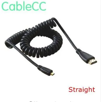 

Straight & Left & Right Angled HDMI Mini HDMI Micro HDMI to HDMI Male HDTV Stretch Spring Cable for Cell Phone Camera XOOM TF201