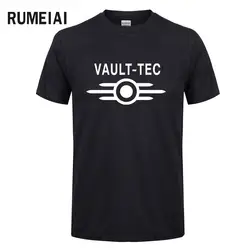 Летние Новые Vault Tec Логотип Игровой видео игра Fallout 2 3 4 футболки топы футболки мужские классические повседневные хлопковые одежда homme