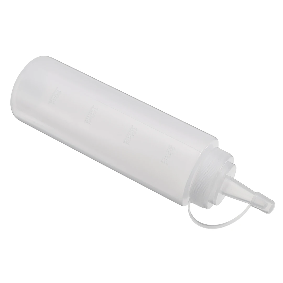6Pcs Transparent Plastic HDPE Squeeze Bottle 8oz / 240ml Mustard Ketchup Dispenser Tube For Home Kitchen Tools