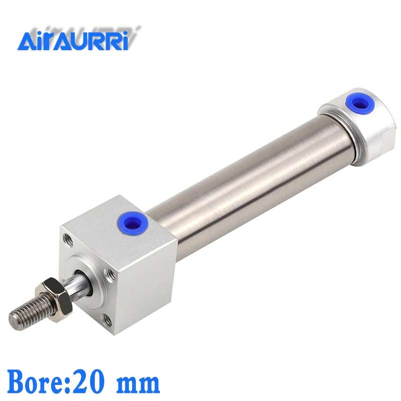 

Mini Cylinder bore20mm stroke 20 25 50 100 150 200 mm Double acting with cushion airtac size MARF MARU MAR