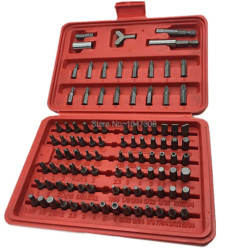 100pcs Chrome Vanadium Screwdriver Security Torx Hex Tamperproof Bit