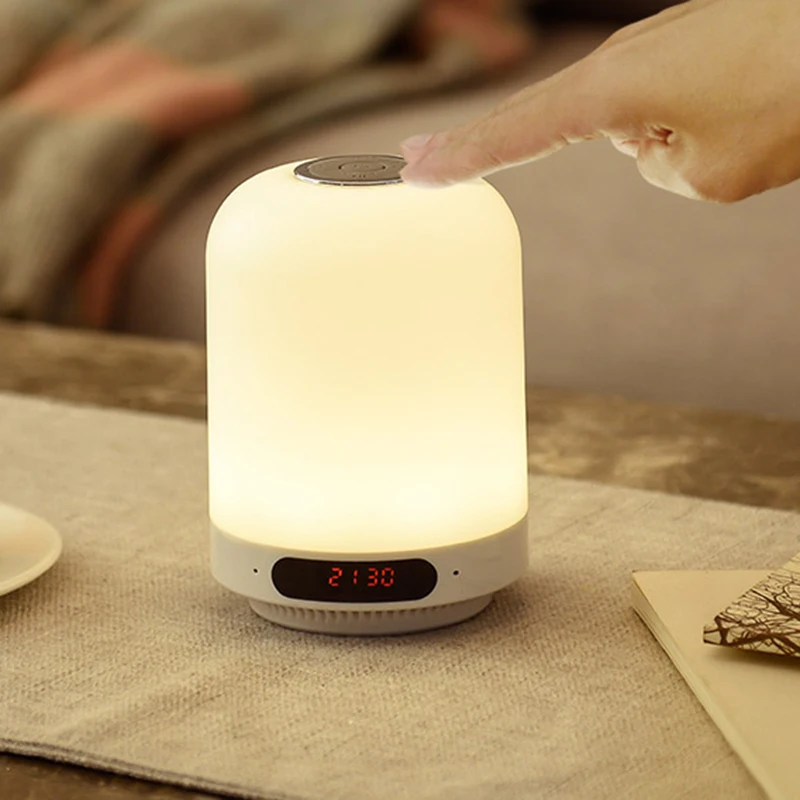 

New Hot Multi-functional Bluetooth Speaker FM Radio Charging Bedside Night Light Support AUX