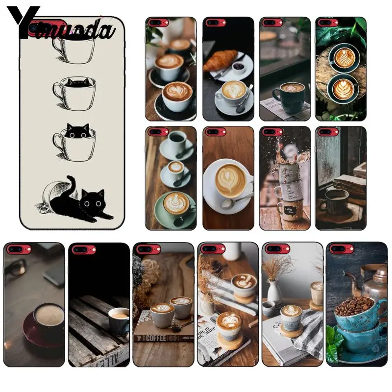 

Yinuoda A cup of coffee Soft Silicone TPU Phone Cover for Apple iPhone 8 7 6 6S Plus X XS MAX 5 5S SE XR Mobile Cover