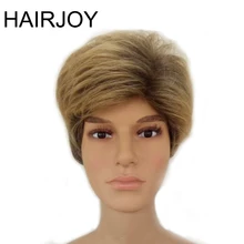 Cheap HAIRJOY Male Synthetic Ombre Hair Brown Mixed Short Straight Layered Natrural Wig Man High Temperature Fiber Wigs Free Shipping Cheap HAIRJOY Male Synthetic Ombre Hair Brown Mixed Short Straight Layered Natrural Wig Man High Temperature Fiber Wigs Free Shipping