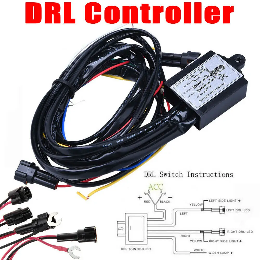 

Fuleem Universal 12V 30W Car LED Daytime Running Light Automatic ON/OFF Controller DRL Relay Kits