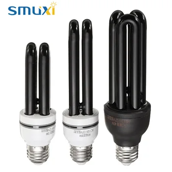 

Smuxi E27 UV Germicidal Light Bulb Ultraviolet Lamp CFL 15/20/40W Black Trap Lamp Violet Sterilizers Lamp 365NM AC110V-127V