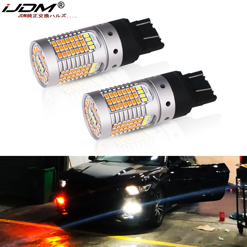 Светодиодный Canbus без Hyper Flash 7443 21 Вт W21/5 T20 белые/Янтарные светодиодные лампы для