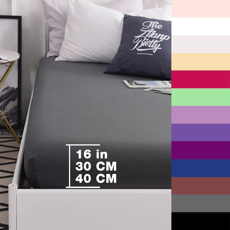  Custom 600TC Pure Cotton Luxury Solid Fitted Sheet Mattress Cover Bed Sheets With Elastic Band Beds