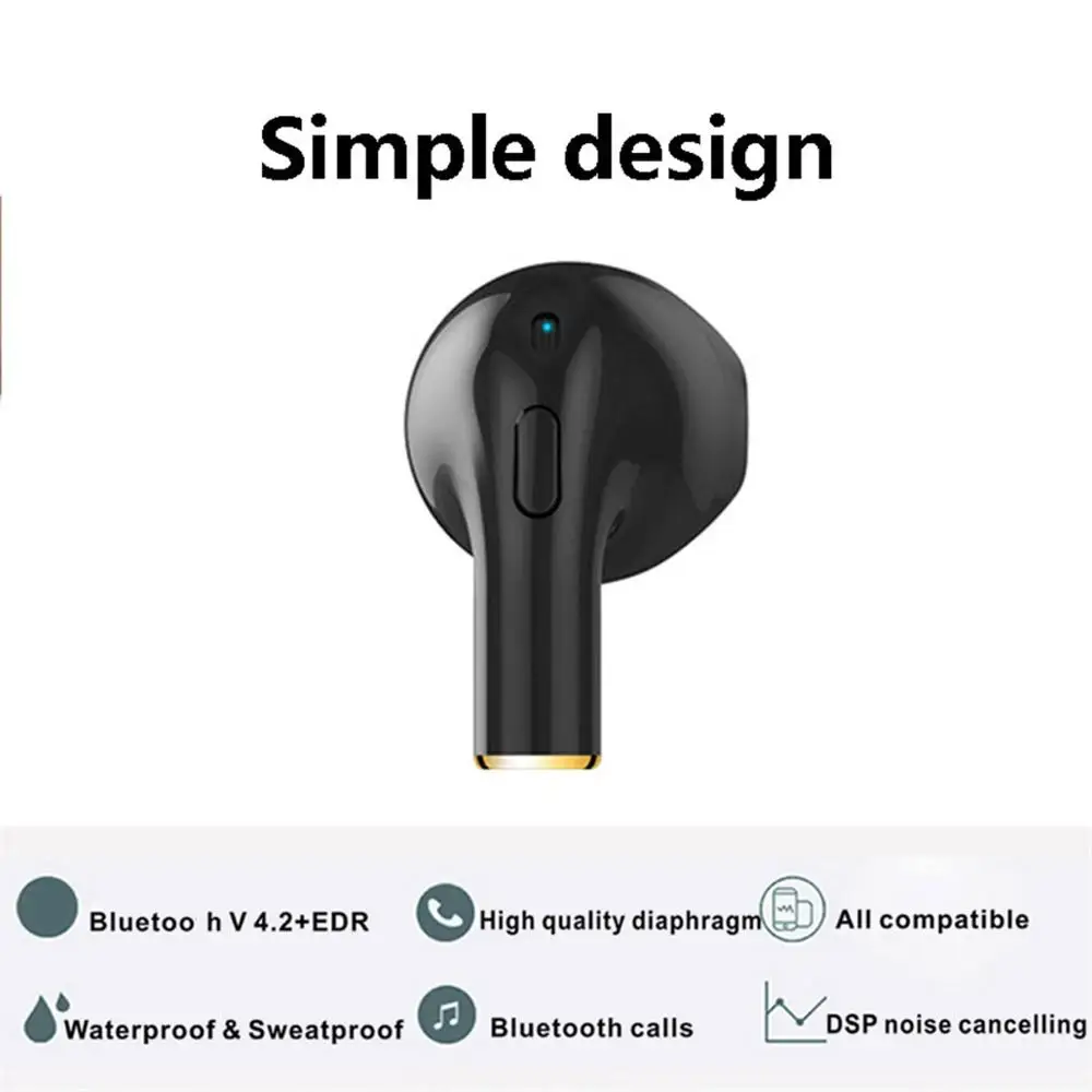 SOONHUA Mini Wireless Bluetooth Earphone V4 2 Hifi Stereo Earbud Headset With Handsfree Mic For iPhone Samsung Sports Headphone