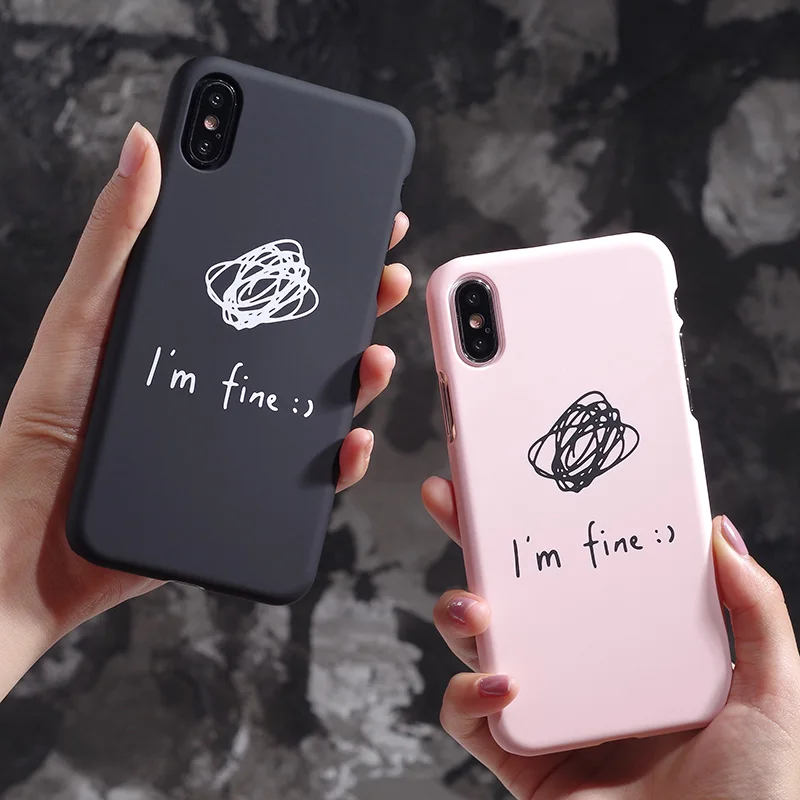 Чехол для телефона AKI iPhone 7 Plus чехол с надписью I'm Fine Жесткий ПК задняя крышка