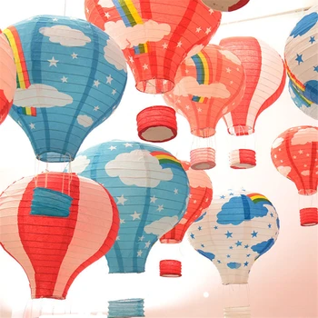 

HAOCHU 5pcs/lot 12''(30cm) Air Balloon paper lantern rainbow kindergarten wedding birthday party decor kids gift DIY supply