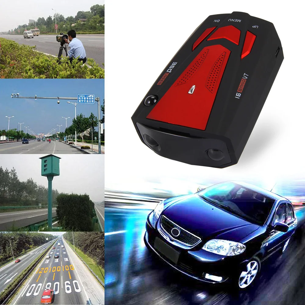 VicTsing Car Trucker Speed V7 Radar Detector Voice Alert Warning 16 Band Auto 360 Degrees LED Display English Russian Blue Red   (8)