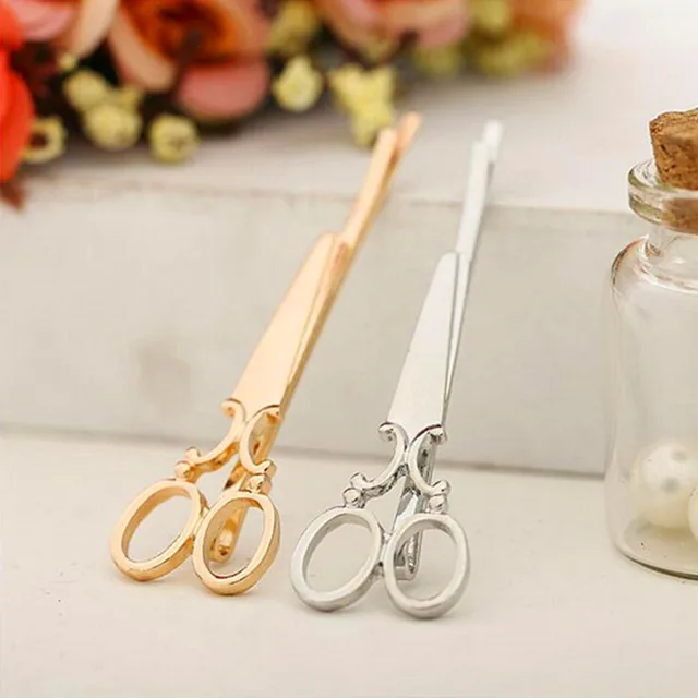 2pcs Women Funny Scissor Hair Clips S Plated Silver Gold Hairpin 2pcs Women Funny Scissor Hair Clips S Plated Silver Gold Hairpin Fashion Pretty Korean Accessories