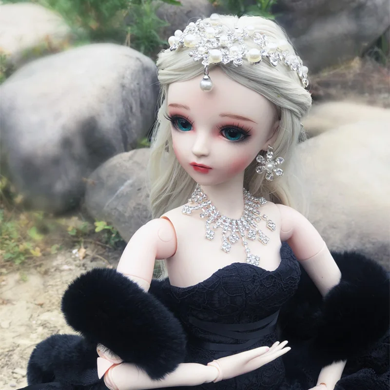 BJD 60 см элегантная кукла черное свадебное платье BJD кукла с макияж ручной работы красота игрушки подарок