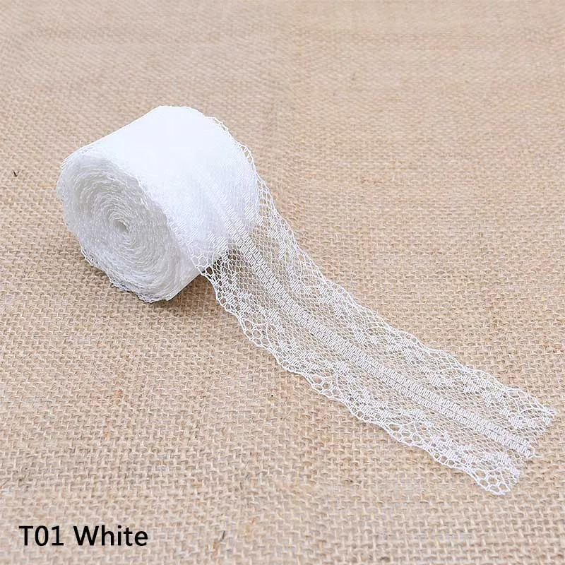20 м белая кружевная отделка 4 см красивое кружево, лента, тесьма DIY вышитая африканская кружевная ткань для шитья аксессуаров Свадебное Ремесло - Цвет: White