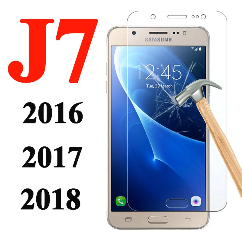 Защитное стекло для Samsung Galaxy J7 2016 2017 2018 Verre Защитная пленка экрана Tremp Samsumg Galax J 7