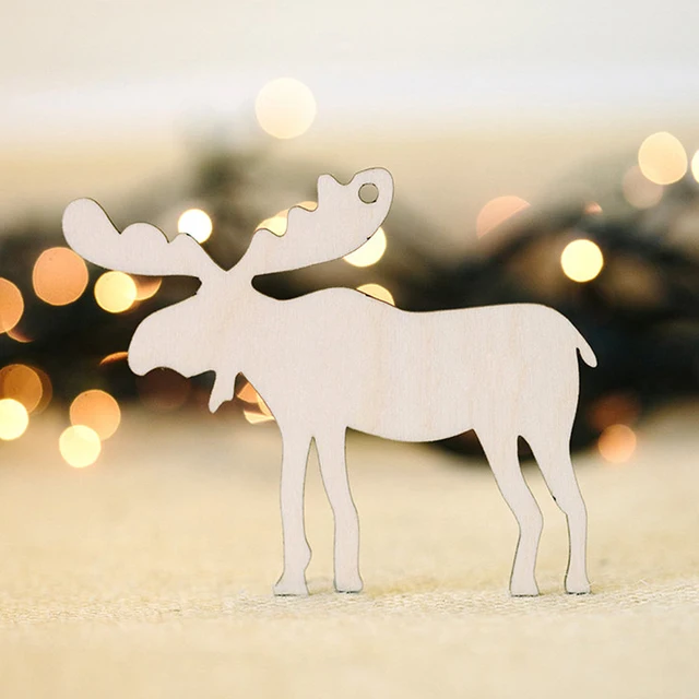 pack of 10pcs wooden deer shape laser cut with hemp rope christmas tree ornaments wood tree - Wooden Deer Christmas Decorations pack of 10pcs wooden deer shape laser cut with hemp rope christmas tree ornaments wood tree - Wooden Deer Christmas Decorations
