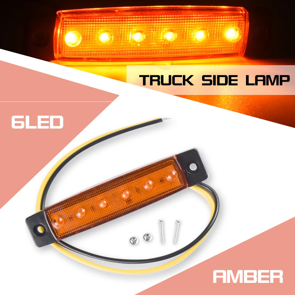 Автомобильные экстерьер светильник 12 V/24 V светодиодный 6 SMD светодиодный автомобиль/автобус/бортовой светильник низкого СВЕТОДИОДНЫЙ трейлер светильник маркировки светильник предупреждение светильник задняя сторона